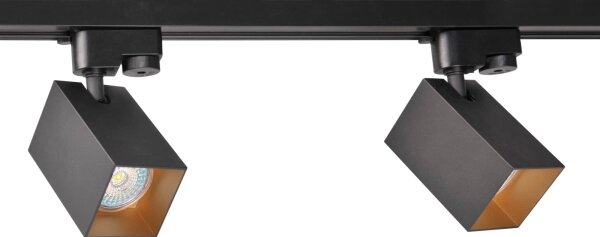 Faretto per sistema a binario SQUARE 3xGU10/10W/230V + 1 m rotaia sistema