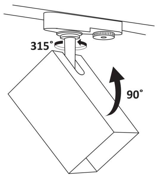Faretto per sistema a binario SQUARE 1xGU10/10W/230V nero