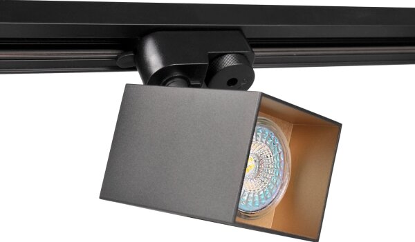 Faretto per sistema a binario SQUARE 1xGU10/10W/230V nero