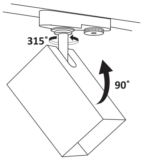 Faretto per sistema a binario SQUARE 3xGU10/10W/230V + 1 m rotaia sistema