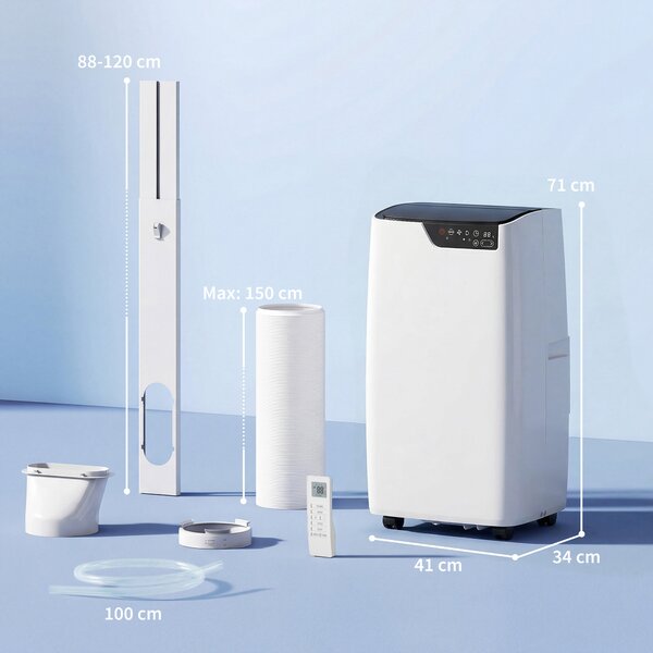 HOMCOM Climatizzatore portatile 12000 BTU con WiFi e modalità sleep | Aosom Italy