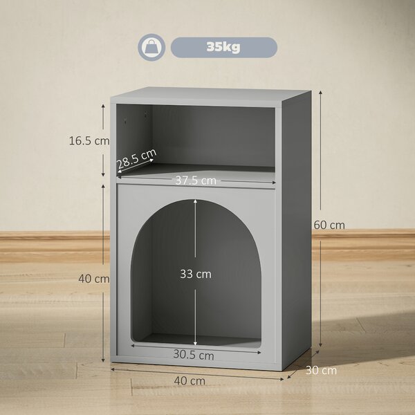HOMCOM Set 2 comodini con scomparti aperti e design ad arco, 40x30x60 cm, Grigio | Aosom Italy