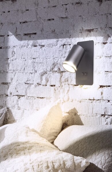 Luce Spot da parete a LED PARIGI 1xGU10/10W/230V + LED/6W/230V nero