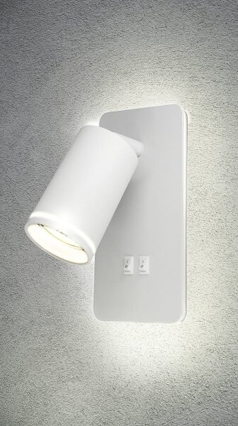 Luce Spot da parete a LED PARIGI 1xGU10/10W/230V + LED/6W/230V bianco