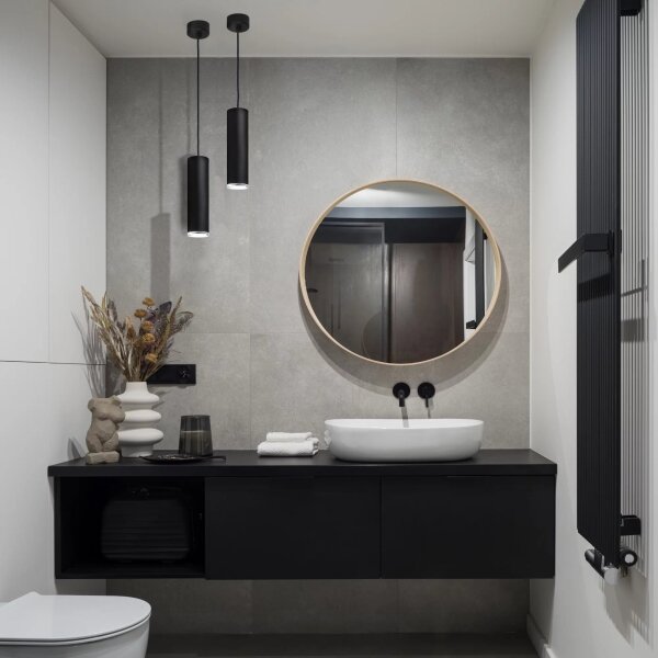 Lampadario da bagno a filo TURYN 1xGU10/10W/230V IP44 nero