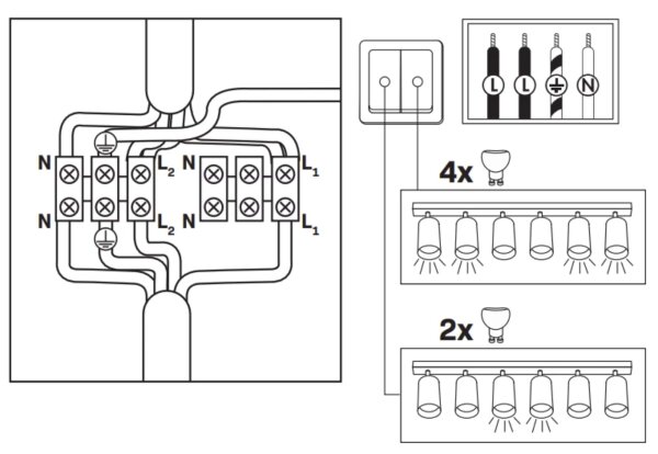Luce Spot da bagno TURYN 6xGU10/10W/230V IP44 bianco