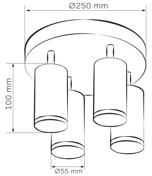 Luce Spot da bagno TURYN 4xGU10/10W/230V IP44 bianco