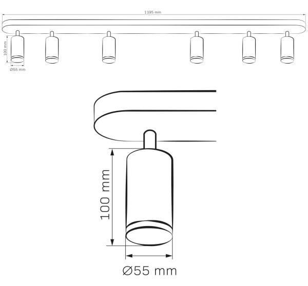 Luce Spot da bagno TURYN 6xGU10/10W/230V IP44 bianco