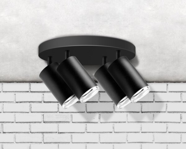 Luce Spot da bagno TURYN 4xGU10/10W/230V IP44 nero