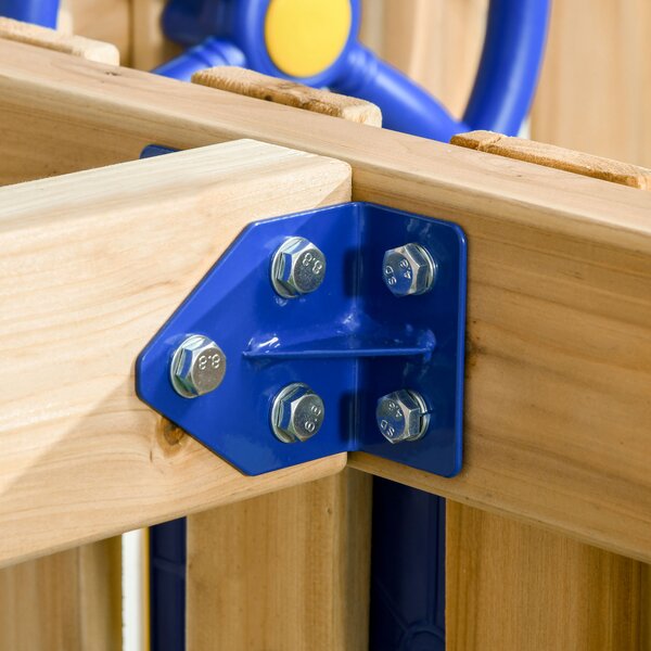 AIYAPLAY Altalena e scivolo legno con accessori, 18-48 mesi, Legno naturale | Aosom Italy