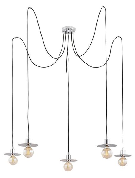Argon 2079 - Lampadario a sospensione con filo CORSO 5xE27/15W/230V ragno cromo lucido