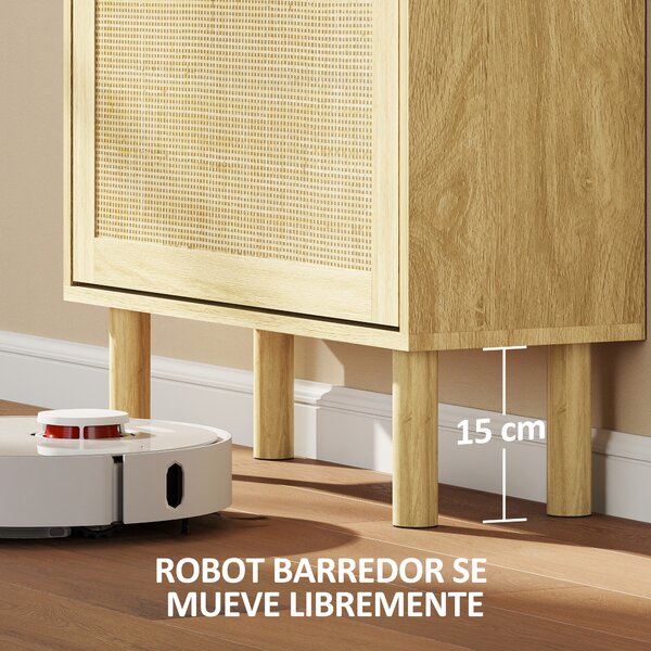 HOMCOM Scarpiera con 3 ante ribaltabili e vano aperto per 12-18 paia, 65x24,5x153 cm, Rovere | Aosom Italy
