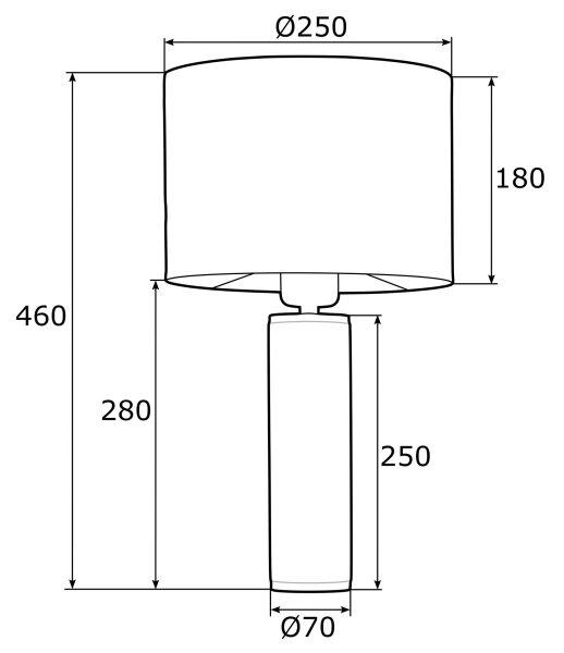 Argon 4232 - Lampada da tavolo ALMADA 1xE27/15W/230V nero/bianco/ottone
