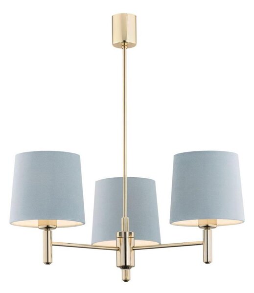 Argon 1484 - Lampadario a sospensione con supporto rigido PONTE 3xE27/15W/230V blu/ottone