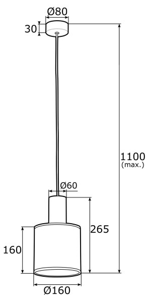 Argon 4248 - Lampadario a sospensione con filo HERMAN 1xE27/15W/230V ottone/nero