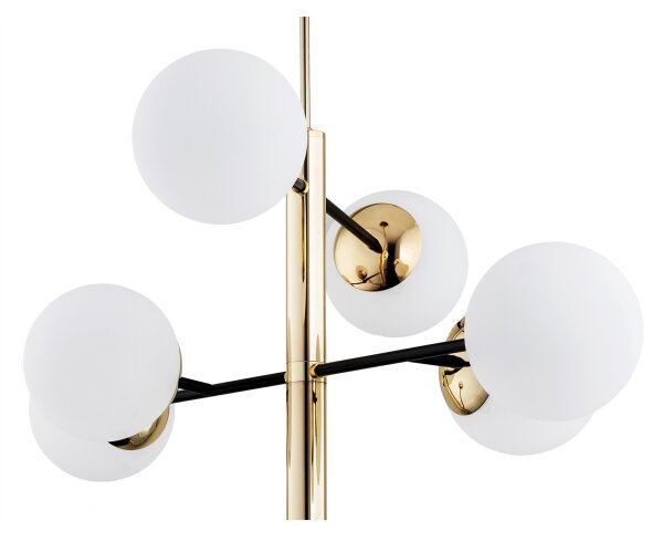 Argon 5041 - Lampadario su palo CAMERON 8xE27/15W/230V ottone/nero