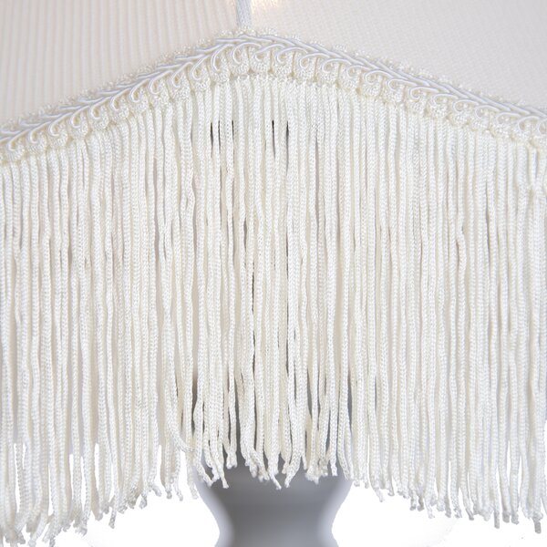 Lampada da terra grigia con paralume beige e interno bianco 45cm - Classico