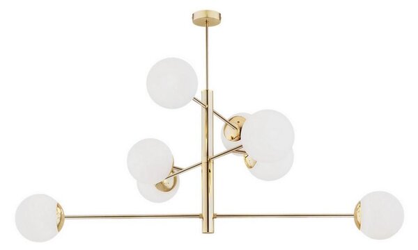 Argon 5043 - Lampadario a palo CAMERON 8xE27/15W/230V ottone