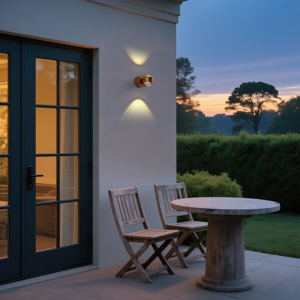 Lampada da parete di design bronzo scuro con LED IP44 - Lens