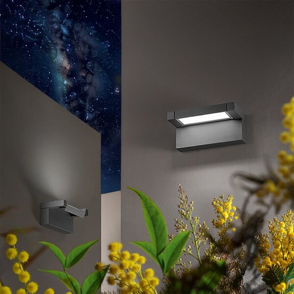 Applique esterno orientabile perenz display 8350 gc ct ip65 led cct grigio cemento - Perenz