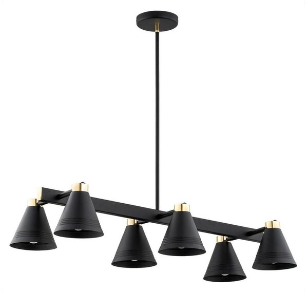 Argon 2552 - Lampadario su palo AVALONE 6xE27/15W/230V nero/oro
