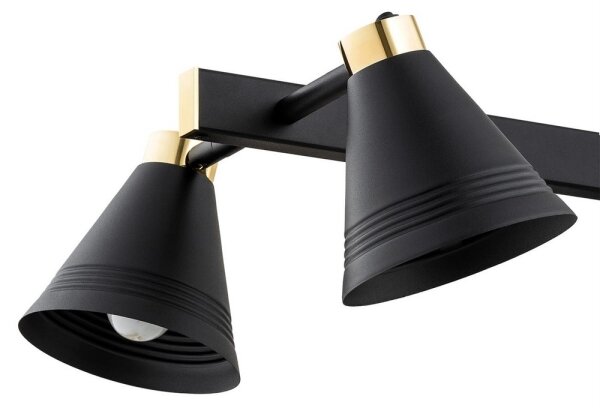 Argon 2552 - Lampadario su palo AVALONE 6xE27/15W/230V nero/oro
