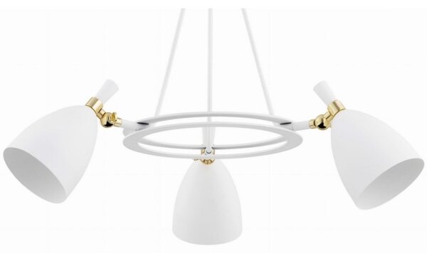 Argon 6148 - Lampadario su palo CHARLOTTE 3xE27/15W/230V bianco/oro