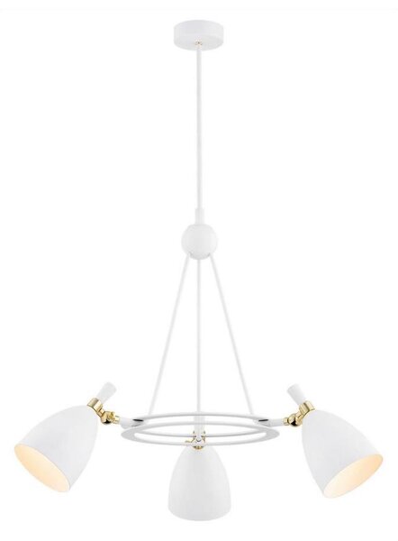 Argon 6148 - Lampadario su palo CHARLOTTE 3xE27/15W/230V bianco/oro