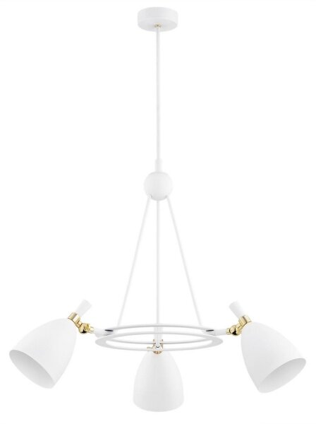 Argon 6148 - Lampadario su palo CHARLOTTE 3xE27/15W/230V bianco/oro