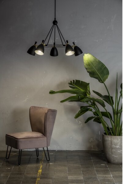 Argon 2117 - Lampadario su palo CHARLOTTE 5xE27/15W/230V bianco/oro