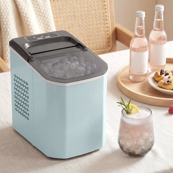 HOMCOM Macchina ghiaccio 12 kg/24h con 2 dimensioni e serbatoio 1,5L, Blu | Aosom Italy