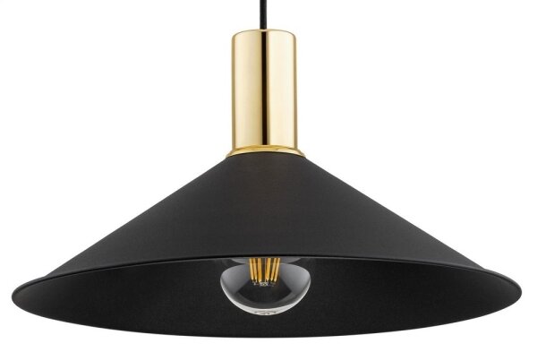 Argon 4912 - Lampadario a sospensione con filo MINORI 1xE27/15W/230V nero/oro