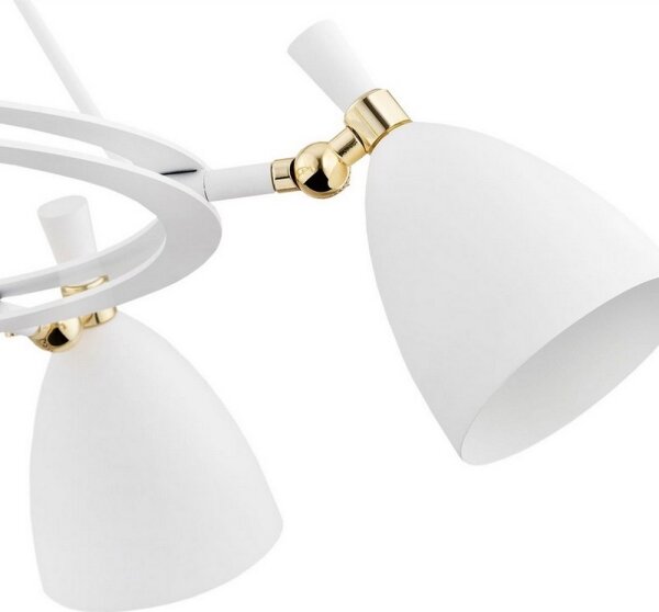 Argon 2117 - Lampadario su palo CHARLOTTE 5xE27/15W/230V bianco/oro