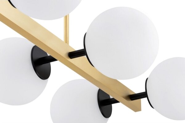 Argon 2549 - Lampadario su palo FREEMONT 6xE27/15W/230V oro/bianco/nero