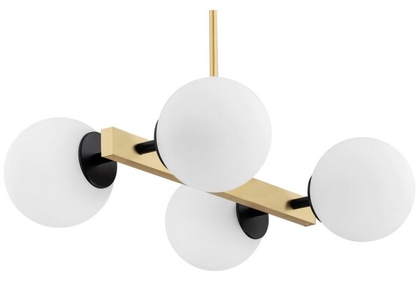 Argon 1767 - Lampadario su palo FREEMONT 4xE27/15W/230V oro/bianco/nero