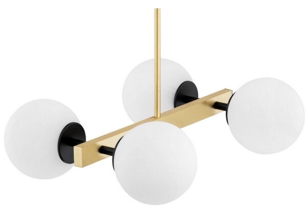 Argon 1767 - Lampadario su palo FREEMONT 4xE27/15W/230V oro/bianco/nero