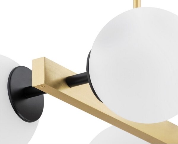 Argon 1767 - Lampadario su palo FREEMONT 4xE27/15W/230V oro/bianco/nero