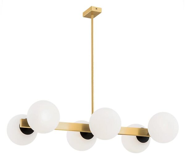 Argon 2549 - Lampadario su palo FREEMONT 6xE27/15W/230V oro/bianco/nero
