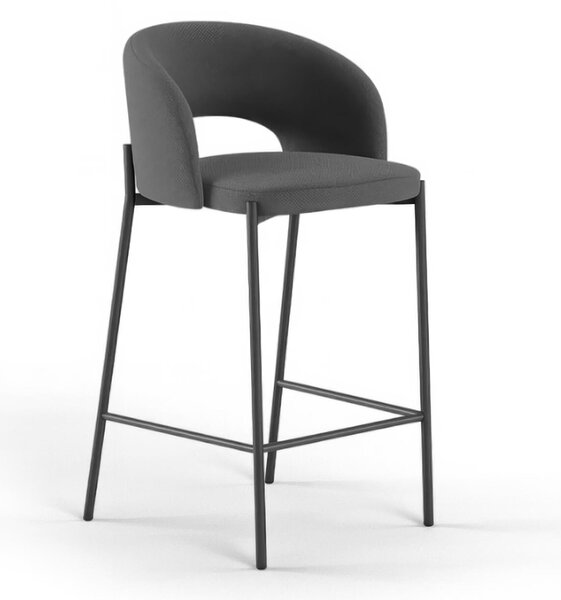 Sgabello in Metallo e rivestimento in tessuto GRETA Dimensioni52x 50x h 98 cm -Peso 3,0 kg cm Stile Moderno colore Grigio scuro