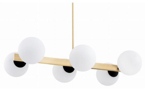 Argon 2549 - Lampadario su palo FREEMONT 6xE27/15W/230V oro/bianco/nero