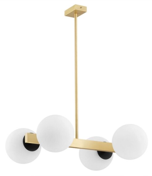 Argon 1767 - Lampadario su palo FREEMONT 4xE27/15W/230V oro/bianco/nero