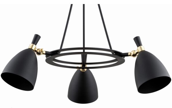 Argon 6149 - Lampadario su palo CHARLOTTE 3xE27/15W/230V nero/oro