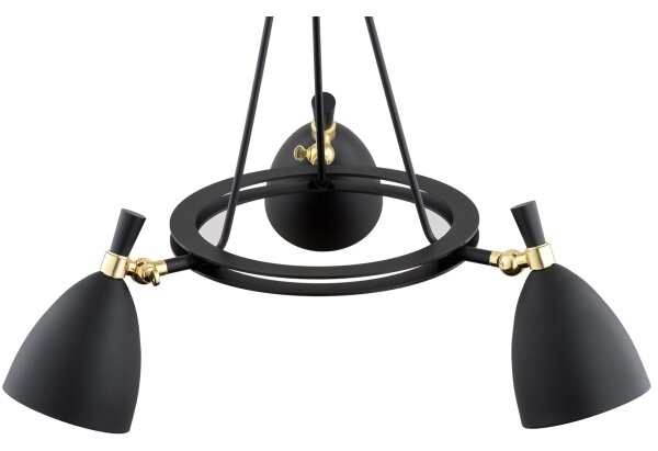 Argon 6149 - Lampadario su palo CHARLOTTE 3xE27/15W/230V nero/oro