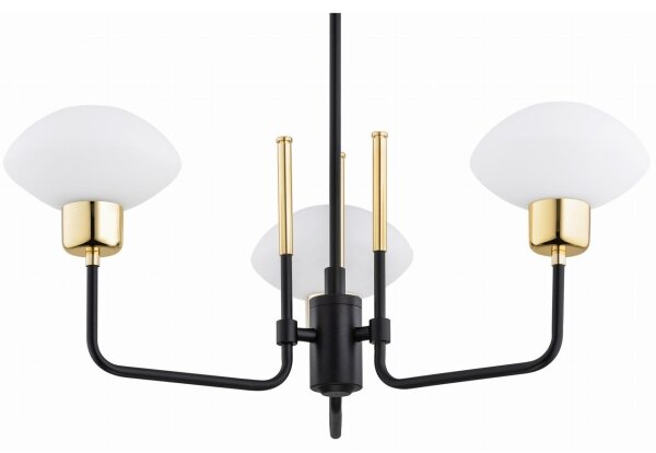 Argon 6166 - Lampadario a barra RAVELLO 3xE14/15W/230V nero/oro