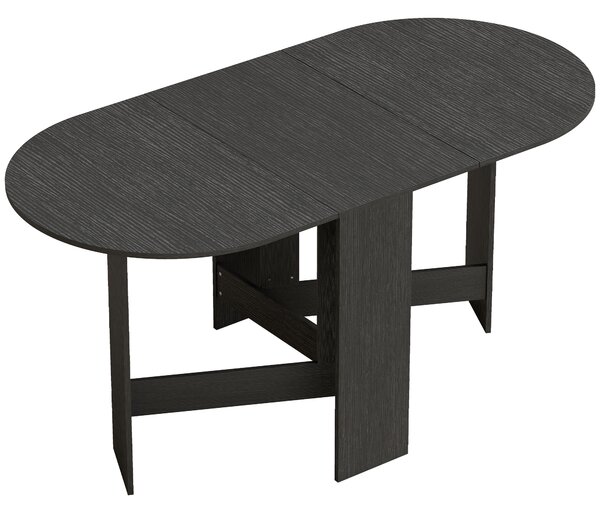 HOMCOM Tavolo cucina ovale pieghevole con ali ribaltabili, 163x80x75 cm, Nero | Aosom Italy