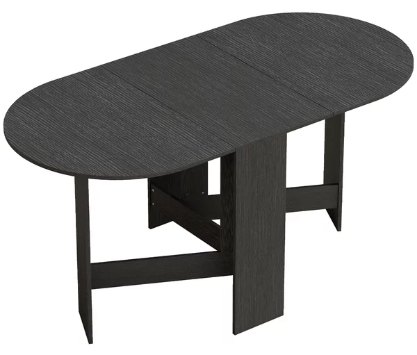 HOMCOM Tavolo cucina ovale pieghevole con ali ribaltabili, 163x80x75 cm, Nero | Aosom Italy