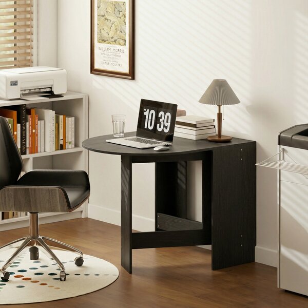 HOMCOM Tavolo cucina ovale pieghevole con ali ribaltabili, 163x80x75 cm, Nero | Aosom Italy