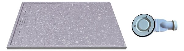 Piatto doccia extrapiatto appoggio o incasso tagliabile 140x90cm Resina SMC Bianco marmorizzato - LYROSA