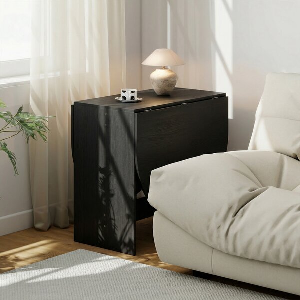 HOMCOM Tavolo cucina ovale pieghevole con ali ribaltabili, 163x80x75 cm, Nero | Aosom Italy