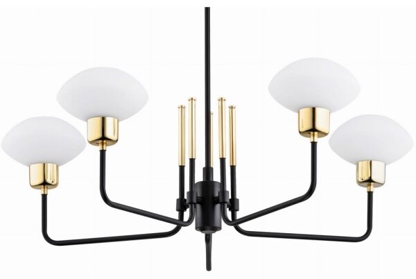 Argon 2128 - Lampadario RAVELLO 5xE14/15W/230V nero/oro su asta